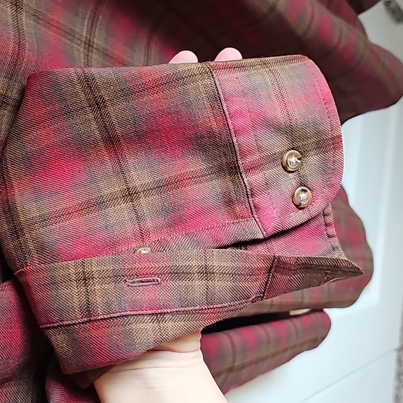 Sir Pendleton 100% Pure Virgin Wool Plaid Button Down in Men's Size XL Long - Picture 6 of 7